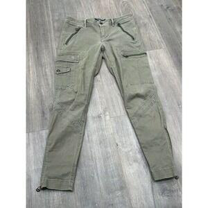 POLO Ralph Lauren Zip Cargo Pants Skinny Leg Low Rise Cotton Blend Green Size 8